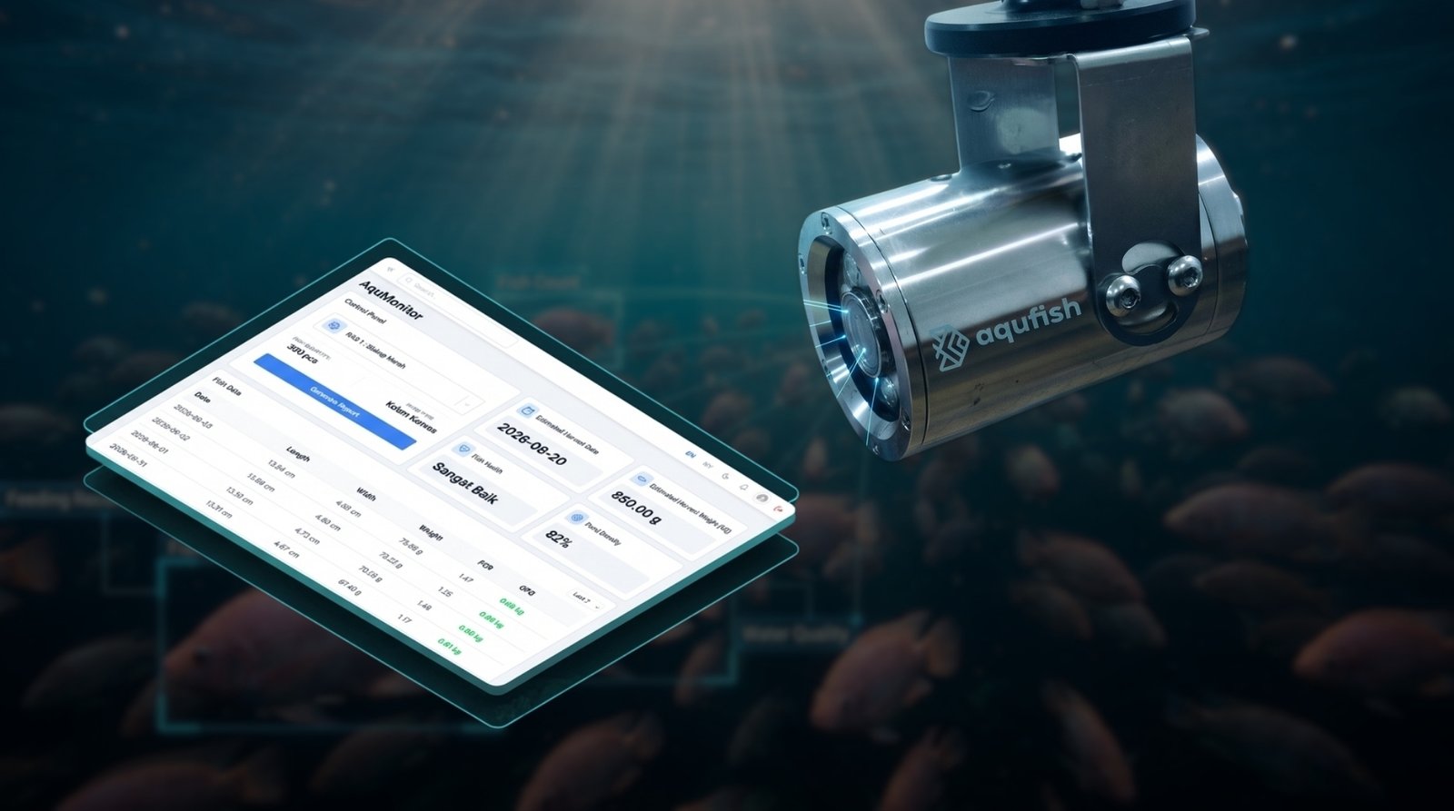 The Aqumonitor is an Aquaculture Intelligence Platform made by Aqufish